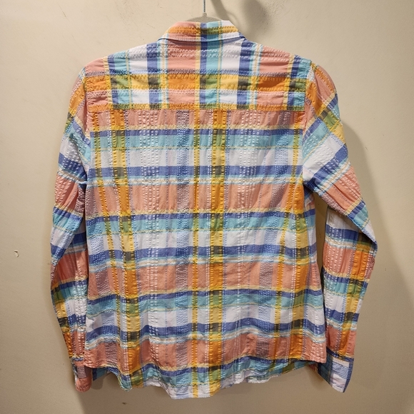J. Crew The Perfect Shirt Multicolor Plaid Long Sleeves Womens Shirt Size M - Picture 7 of 9
